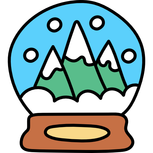 globo di neve Hand Drawn Color icona