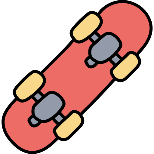 skateboard Hand Drawn Color icon