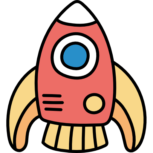Rocket Hand Drawn Color icon