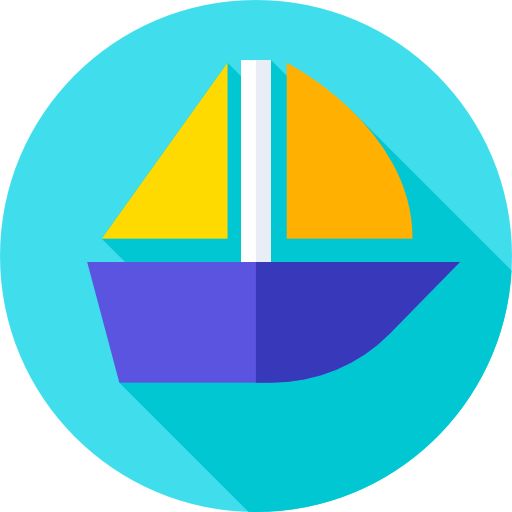 Sailboat Flat Circular Flat icon