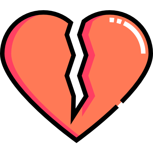 Broken heart Detailed Straight Lineal color icon