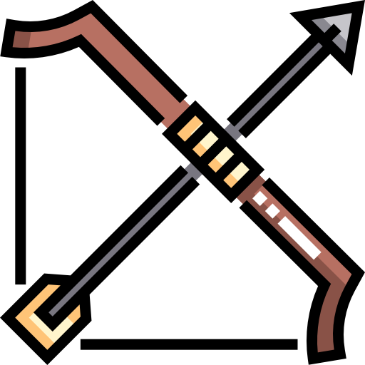 Лук и стрела Detailed Straight Lineal color иконка