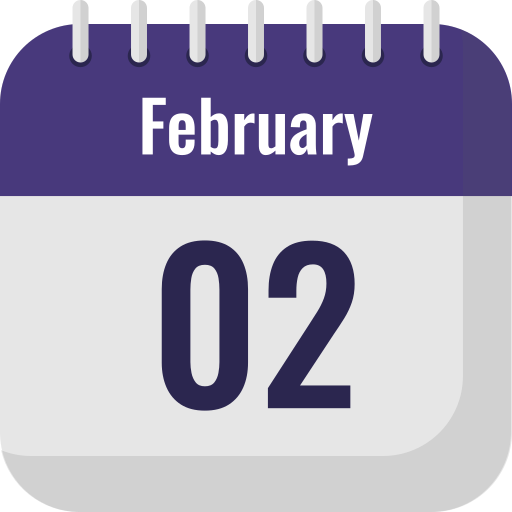 February 2 Generic color fill icon