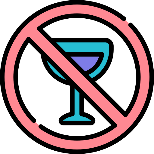 no alcohol Kawaii Lineal color icono