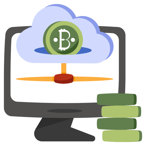 bitcoin en nuage Generic color fill Icône