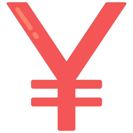 Yen sign Juicy Fish Flat icon