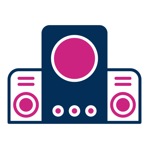 pudełko dźwiękowe Generic color fill ikona