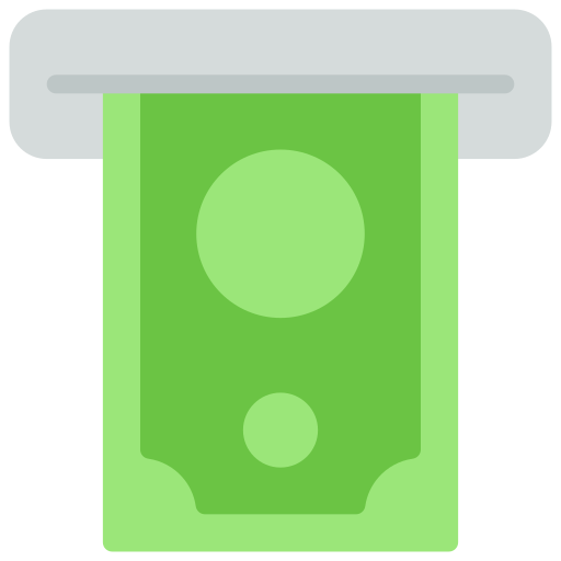 Cash withdrawal Juicy Fish Flat icon