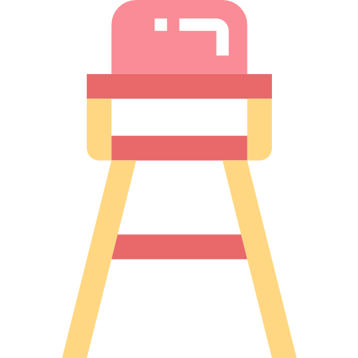 hoge stoel Smalllikeart Flat icoon