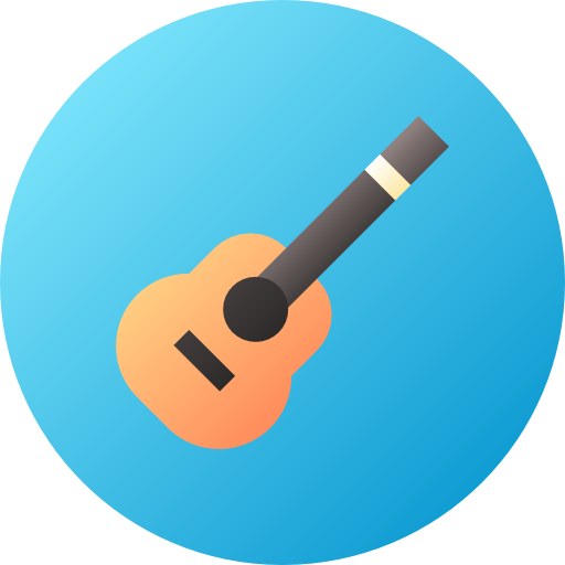 gitara Flat Circular Gradient ikona