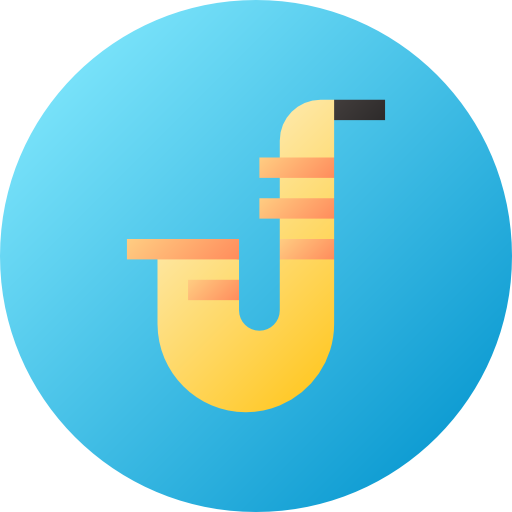 saksofon Flat Circular Gradient ikona