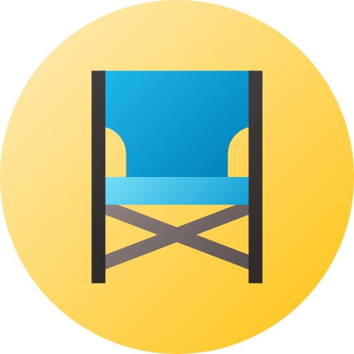 캠핑 의자 Flat Circular Gradient icon