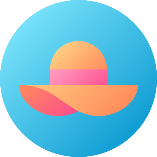 kapelusz pameli Flat Circular Gradient ikona