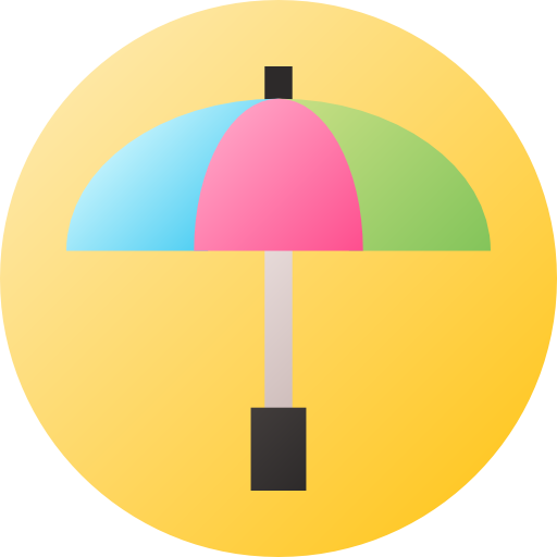 paraguas Flat Circular Gradient icono