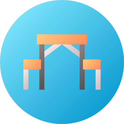 キャンプテーブル Flat Circular Gradient icon