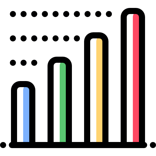 gráfico de barras Detailed Rounded Color Omission Ícone