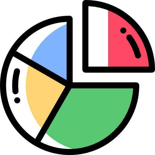 Pie chart Detailed Rounded Color Omission icon