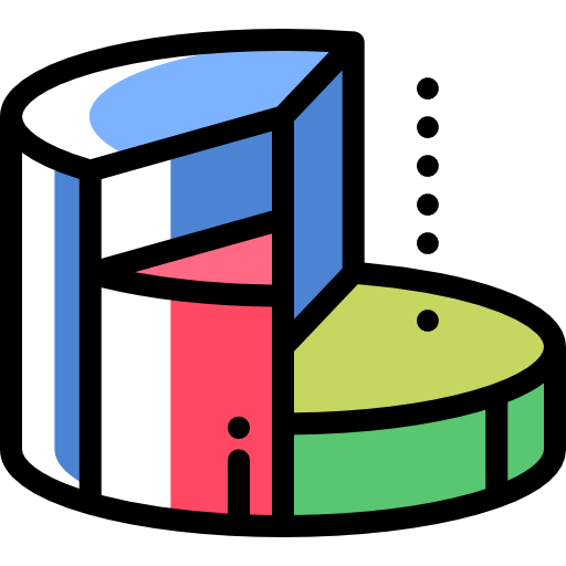 Pie chart Detailed Rounded Color Omission icon