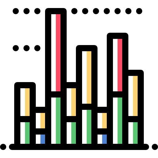 Bar chart Detailed Rounded Color Omission icon