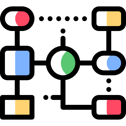 Блок-схема Detailed Rounded Color Omission иконка