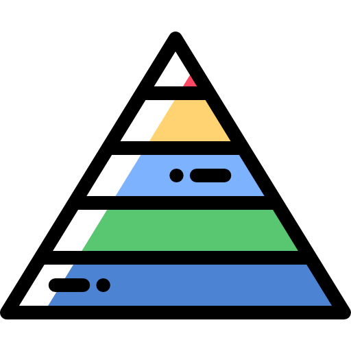Pyramid chart Detailed Rounded Color Omission icon