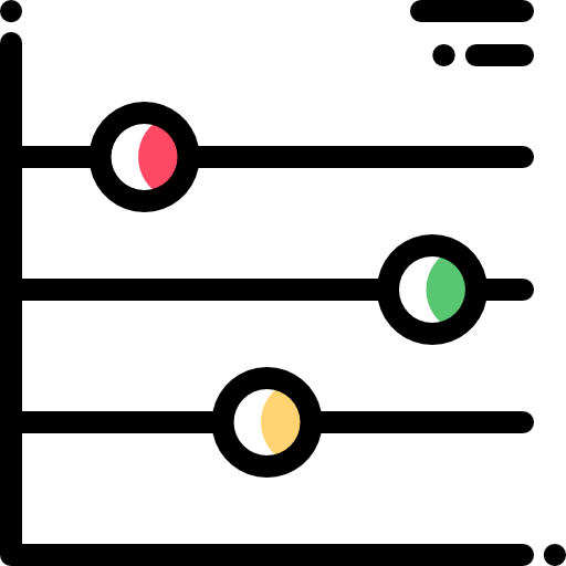 gráfico de linha Detailed Rounded Color Omission Ícone