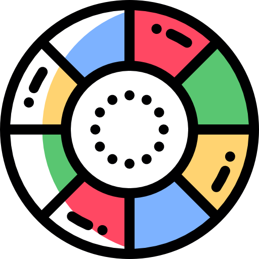 Pie chart Detailed Rounded Color Omission icon