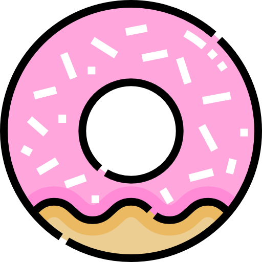 donut Detailed Straight Lineal color icoon