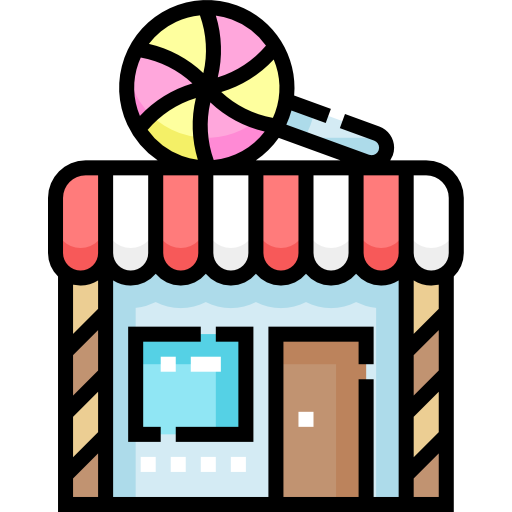 sklep ze słodyczami Detailed Straight Lineal color ikona