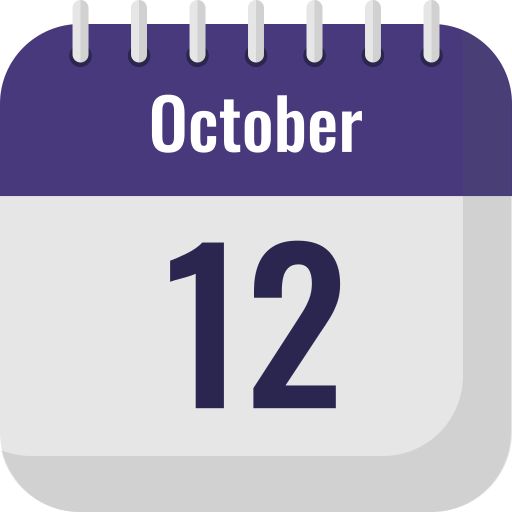 October 12 Generic color fill icon