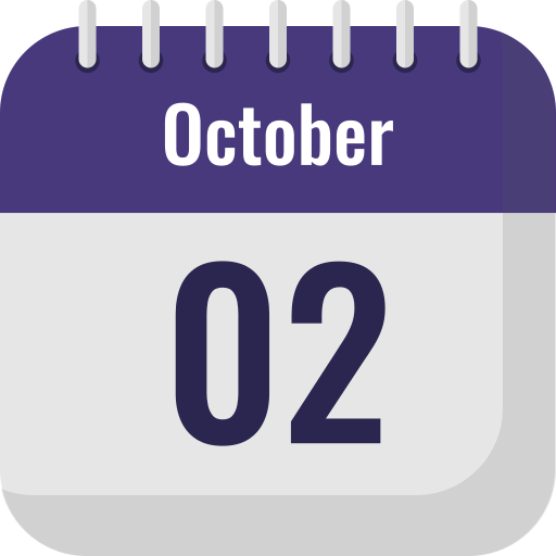 October 2 Generic color fill icon