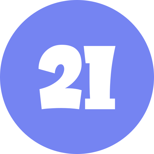 numero 21 Generic color fill icona
