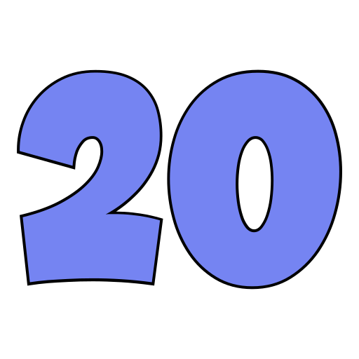 Number 20 Generic color lineal-color icon