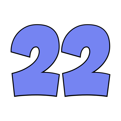 numéro 22 Generic color lineal-color Icône