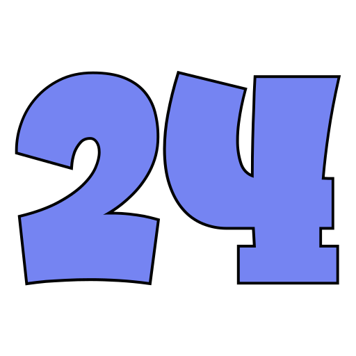 Number 24 Generic color lineal-color icon