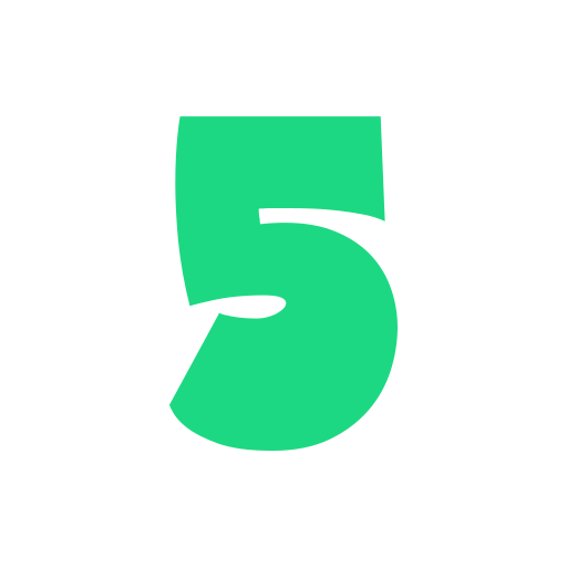 Number 5 Generic color fill icon
