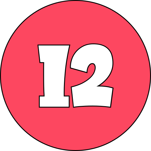 numero 12 Generic color lineal-color icona