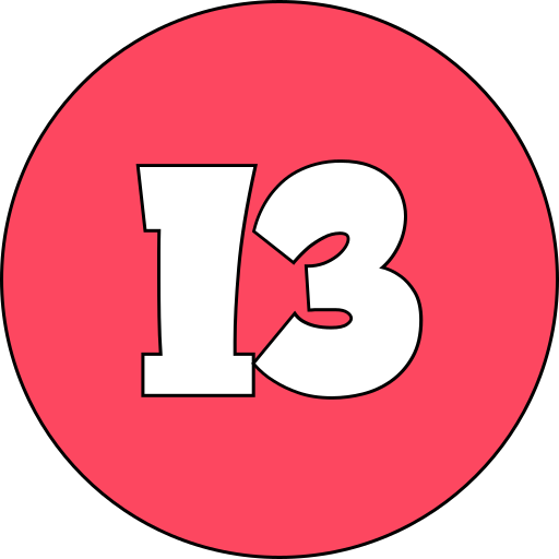 Number 13 Generic color lineal-color icon