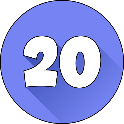 numero 20 Generic gradient lineal-color icona