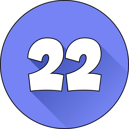 numero 22 Generic gradient lineal-color icona