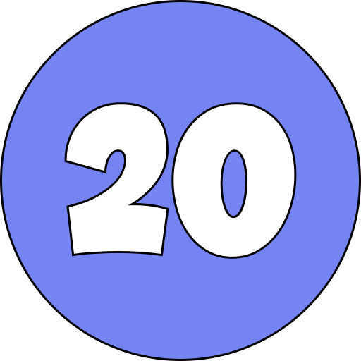 Номер 20 Generic color lineal-color иконка