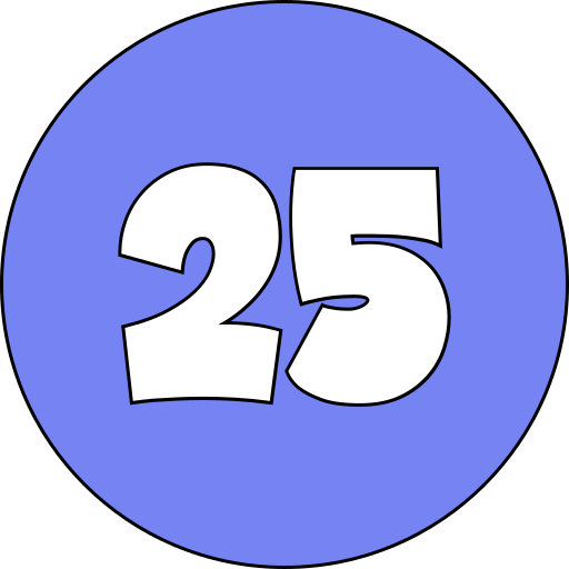 Number 25 Generic color lineal-color icon