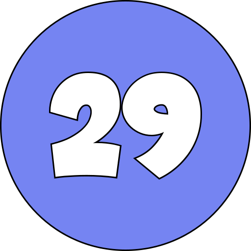 dwadzieścia dziewięć Generic color lineal-color ikona