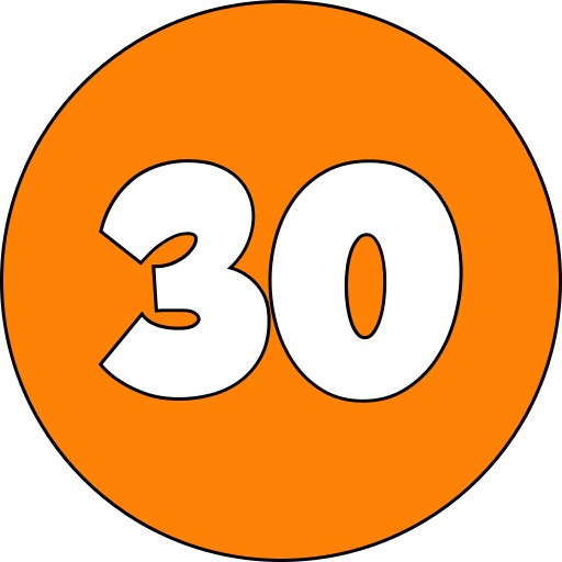numero 30 Generic color lineal-color icona