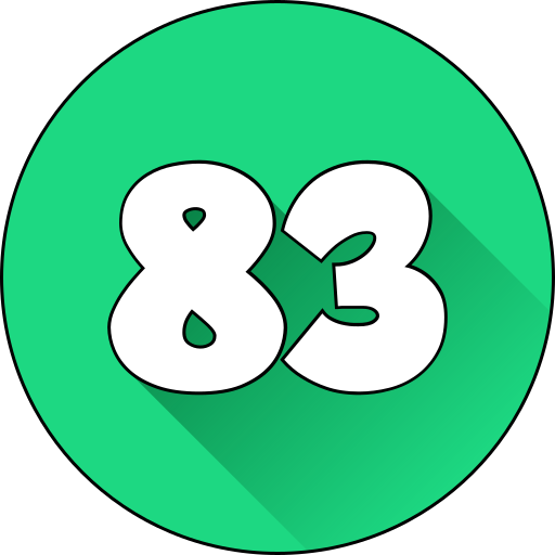 numero 83 Generic gradient lineal-color icona