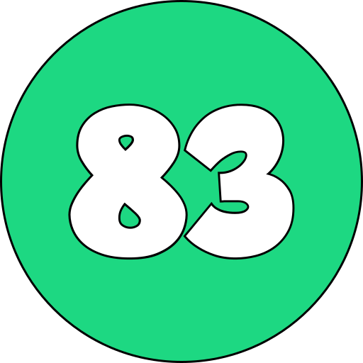 numero 83 Generic color lineal-color icona