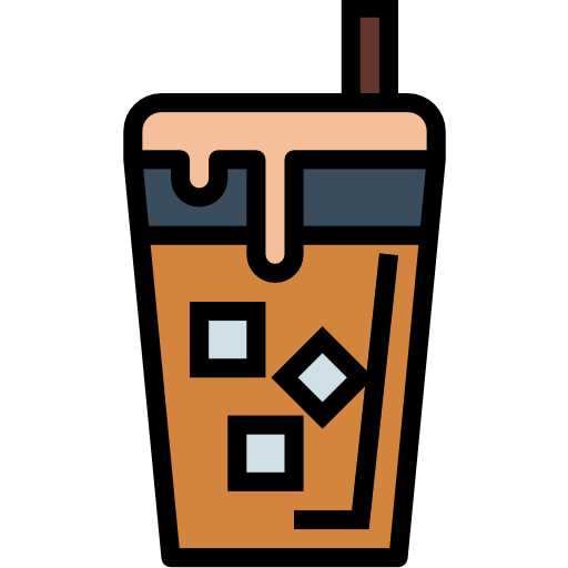 아이스 커피 Smalllikeart Lineal Color icon