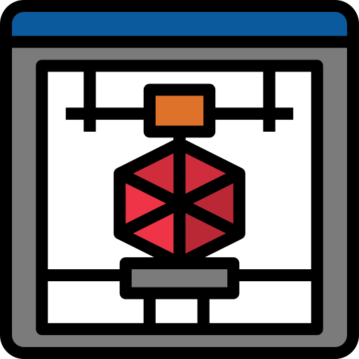 3d printer turkkub Lineal Color icon