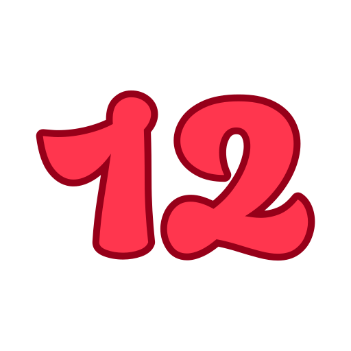 nummer 12 Generic color lineal-color icon