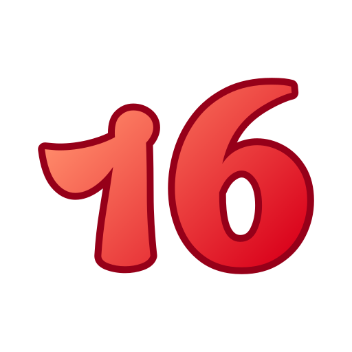 número 16 Generic gradient lineal-color icono